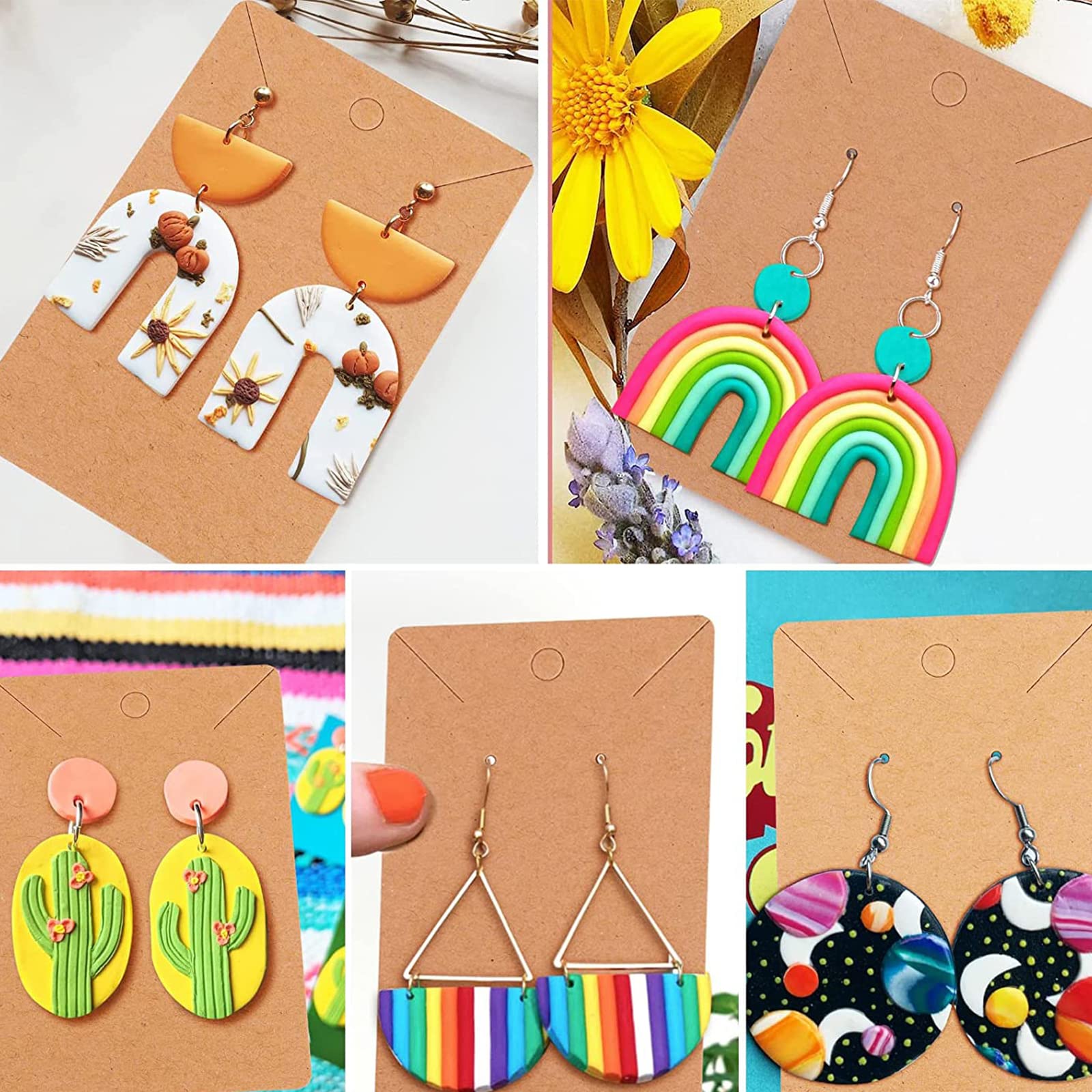 Set di orecchini in pasta polimerica Garvee da 142 pezzi, blu scuro, con fustelle, cartoncini e ganci per la creazione di gioielli, fatti a mano, kit fai da te