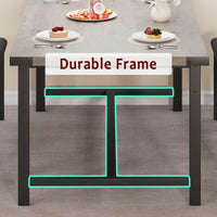 Tavolo da pranzo estensibile Garvee da 63" per 4-8 persone, grigio retrò, 3 pezzi, MDF e metallo, salvaspazio per appartamenti