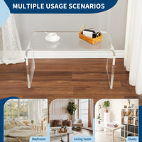 Tavolino da caffè in acrilico Garvee a forma di U trasparente 32x15,8x16,3 pollici Soggiorno Terrazza