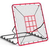 Rete da rimbalzo per baseball Garvee 4x4,5 piedi, 5 angoli, resistente ai raggi UV, durevole, stabile per allenamento individuale e pratica sul campo - Rosso