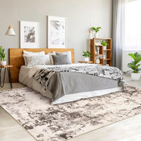 Tappeto astratto Garvee blu/marrone 200x290cm antiscivolo lavabile a pelo corto design moderno soggiorno camera da letto