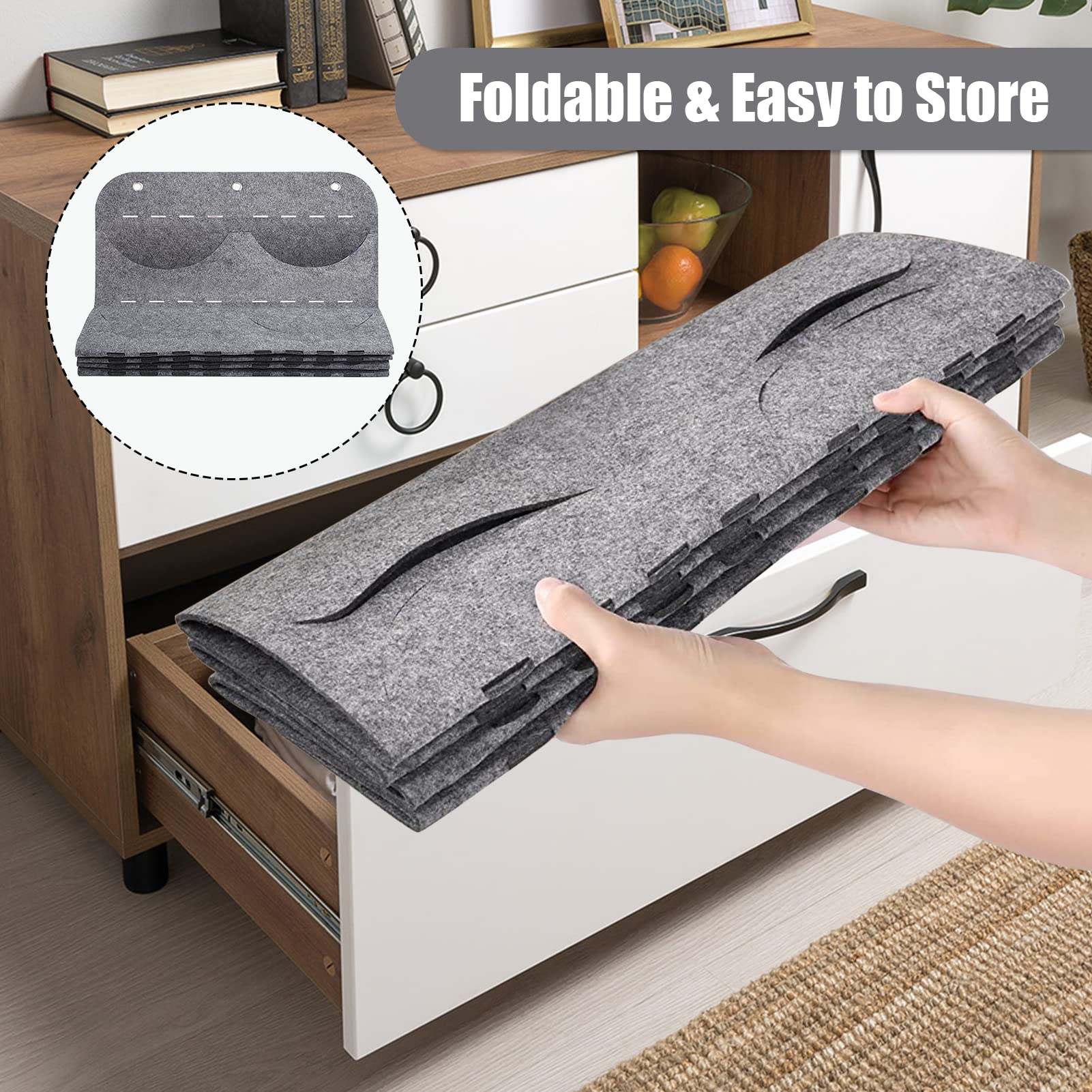 Garvee Set 2 Porta Cappelli Baseball Pieghevoli in Feltro, Organizer da Muro, Salvaspazio, Ideale per Armadi e Porte, Grigio