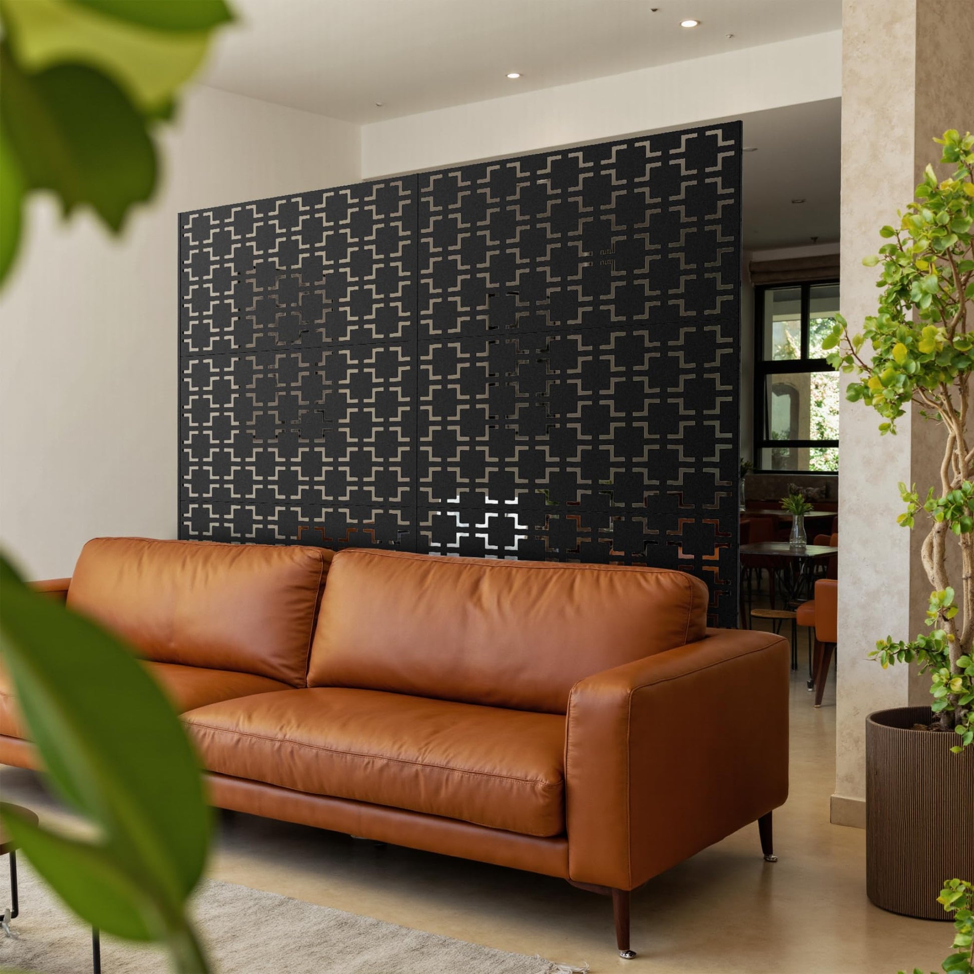 Garvee Metal Privacy Screen 72"x47" Robusto acciaio verniciato a polvere autoportante per giardino e balcone resistente alle intemperie