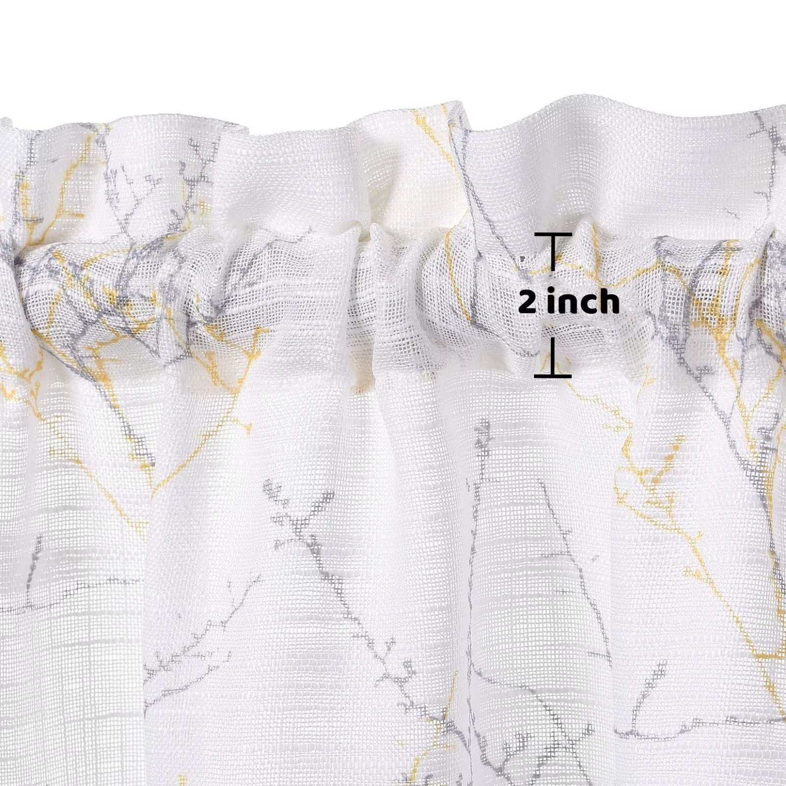 Tende semitrasparenti Garvee con motivo a rami, 26"×36", finto lino, soggiorno, bianco, 2 pezzi