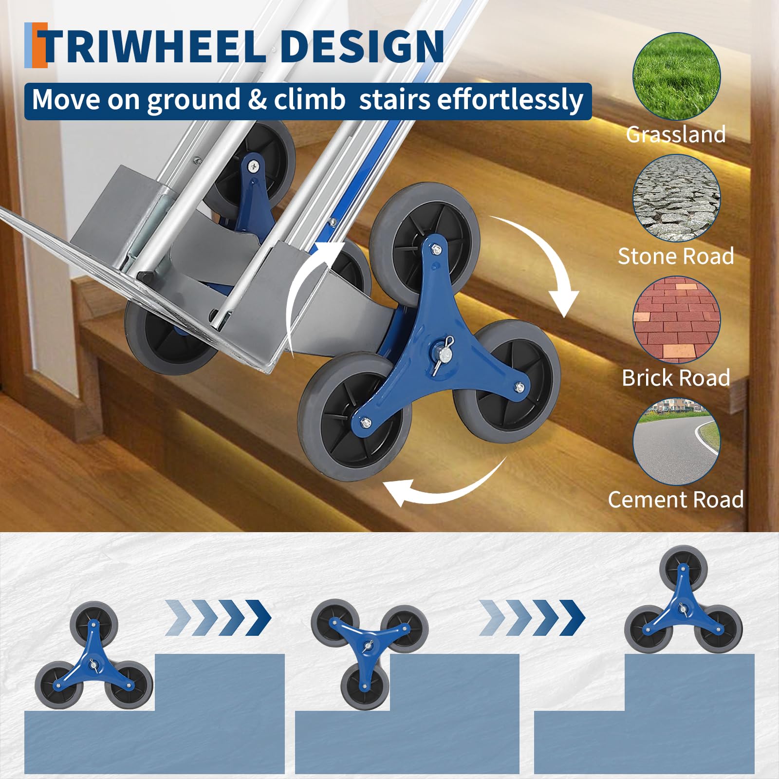 Carrello Trasporto Scale Alluminio Garvee 600 libbre 2 in 1 | Ideale per Festa del Papà, Maniglie Ergonomiche e Ruote TPR