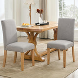 Sedie da pranzo Garvee Parsons, set da 2, imbottite, ergonomiche, in tessuto di lino, gambe robuste in legno di caucciù, moderne, per cucina e soggiorno - grigio