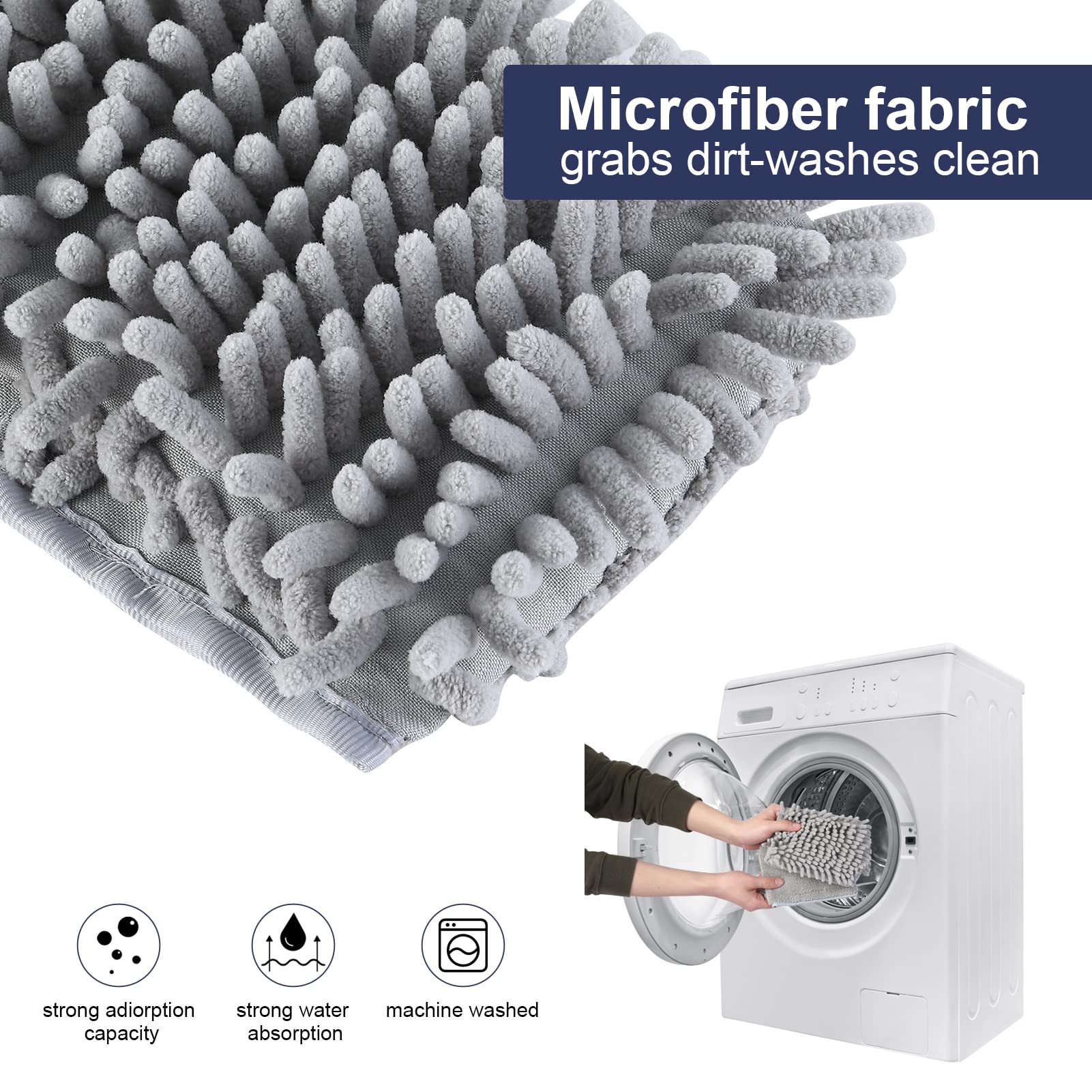 Garvee 2 in 1 Mocio per pavimenti con 4 cuscinetti biadesivi in microfibra e ciniglia per tutti i pavimenti, leggero, girevole a 360°