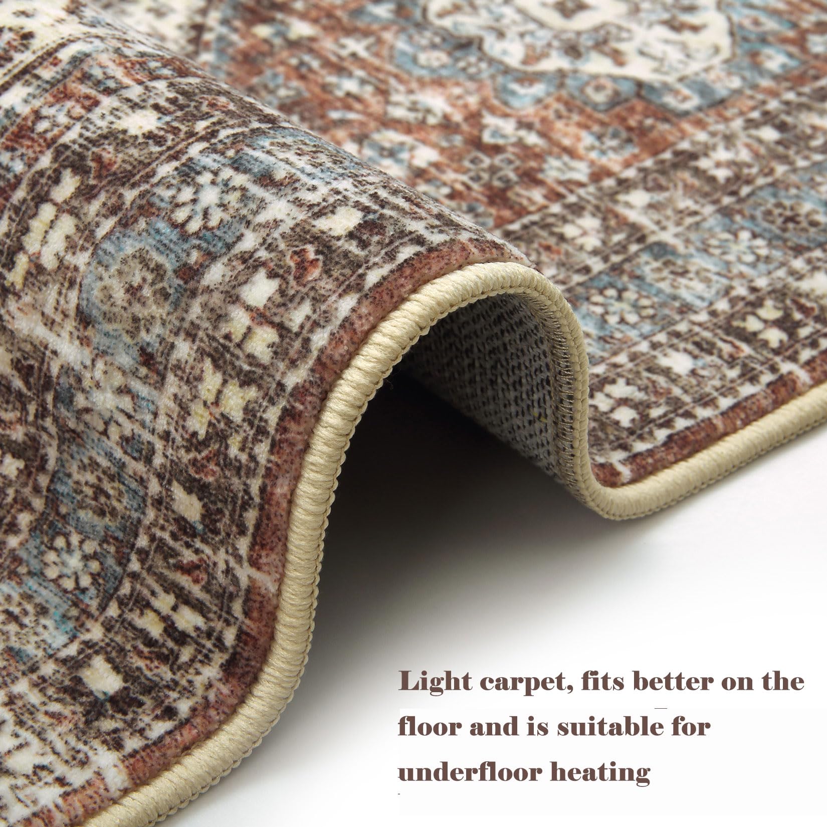 Tappeto lavabile Garvee, facile da pulire, antiscivolo, per camera da letto e soggiorno, 80x150 cm, marrone