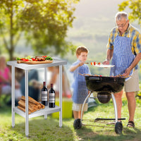 Tavolo da lavoro in acciaio inossidabile Garvee da 24x12 pollici, regolabile, resistente, antiruggine, antigrafcio, per catering e uso esterno