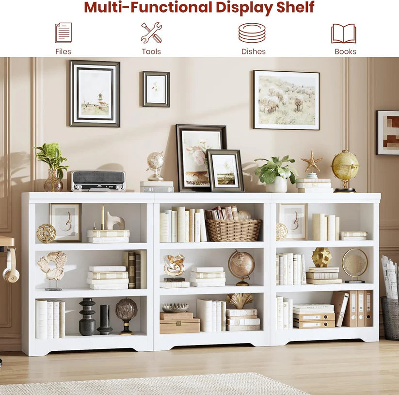 Garvee Libreria Rustica Alta 190,5 cm, 2-6 Ripiani Regolabili, MDF Robusto, Elegante, Anti-Ribaltamento, Soggiorno e Ufficio, Bianco