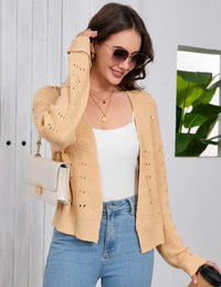 Giacca corta in maglia leggera da donna Garvee Bolero, elegante e casual, color albicocca, taglia S