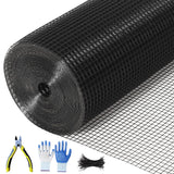 Garvee Rete Metallica 1,27 cm Maglia 2,2x30,5 m 19 Gauge Filo Zincato Nero, Recinzioni Pollame, Protezione Alberi, Nero, Resistente alla Ruggine