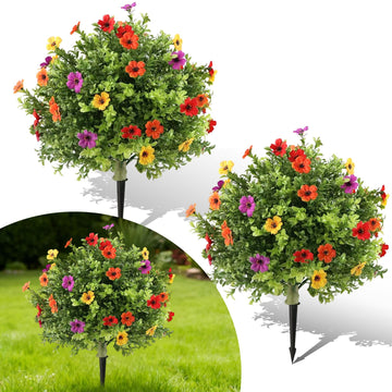 Garvee Set da 2 pezzi Alberi artificiali da 2 piedi Realistici Bassa manutenzione Durevole Per interni ed esterni Ufficio Decorazione per feste Verde