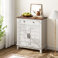 Mobiletto portaoggetti Garvee Farmhouse, ripiano regolabile a 3 livelli, 7 marce, legno rustico, per cucina e sala da pranzo, 15,7x31,5x36 pollici, marrone
