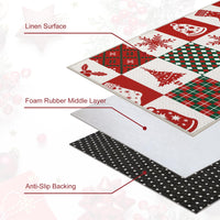 Garvee Zerbino Navideño Esterno Lavabile Antiscivolo 40x80 cm Rosso Poliestere Impermeabile Sicuro per Ingresso Festivo