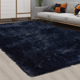 Tappeto Garvee Navy 8x10 piedi soffice velluto 4 cm pelo poliestere antiscivolo morbido per soggiorno e camera da letto - marina