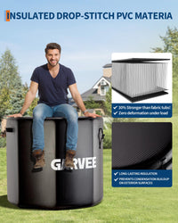 Vasca da bagno ghiacciata Garvee per atleti, 176 galloni, PVC di grado militare, coperchio isolato, portatile, per attività ricreative
