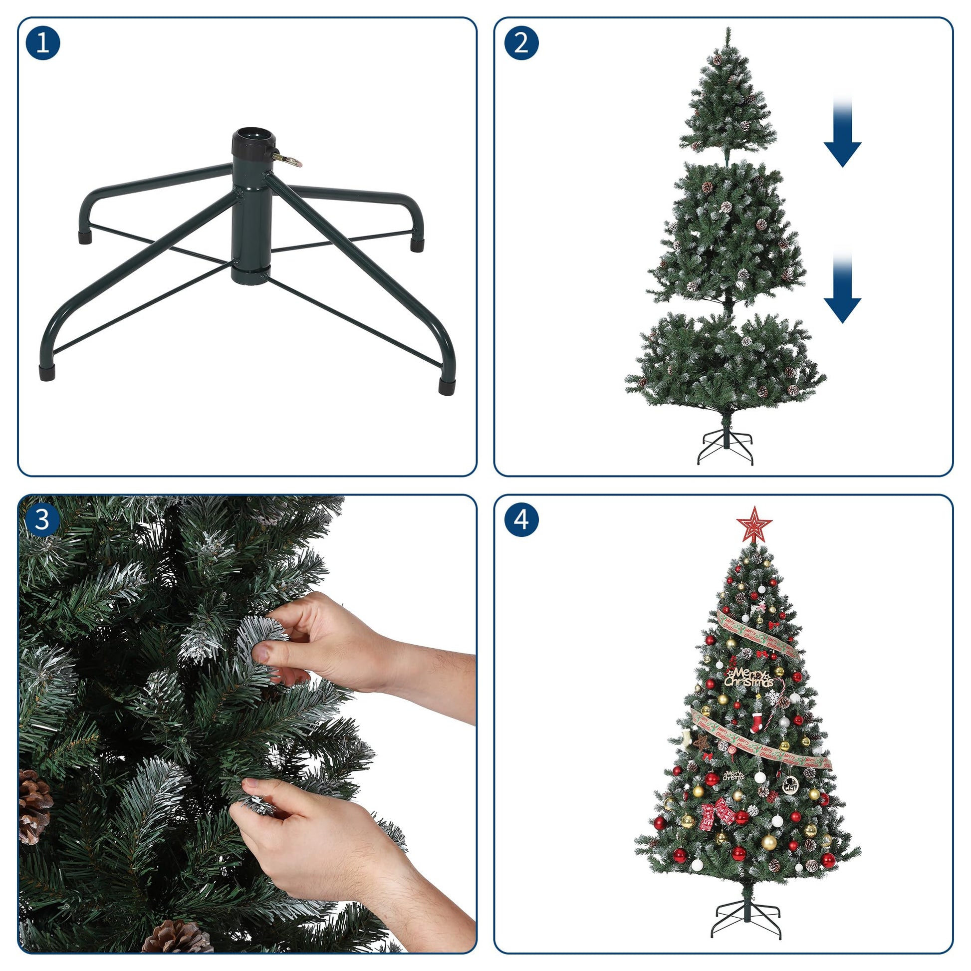Albero di Natale Garvee 182cm con illuminazione a LED e neve - Albero artificiale realistico con luci dorate e bianche per l'atmosfera natalizia