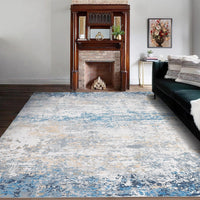 Tappeti astratti Garvee per camera da letto, tappeto lavabile per soggiorno, design moderno, grande arredamento per sala da pranzo/ufficio, grigio/blu 200x290 cm