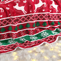 Coperta natalizia Garvee in flanella Sherpa 50x60, rossa, verde, calda e accogliente, reversibile, decorazione per divano.