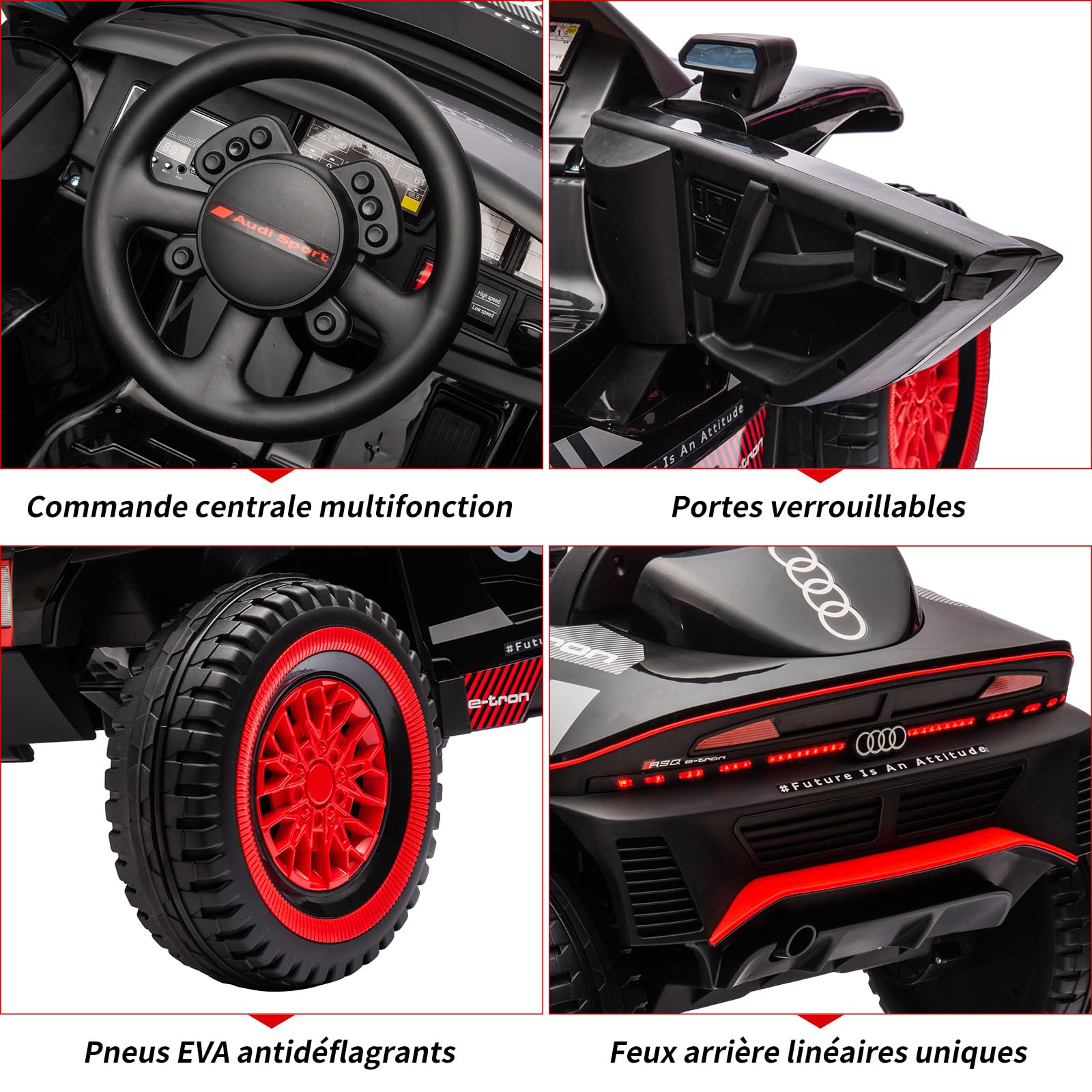 Garvee Kids Electric Car Extra Large Racing Vehicle Nero per piste da corsa da 3 anni