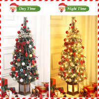 Albero di Natale artificiale Garvee con luci 140 cm 108 LED per casa e ufficio