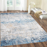 Tappeto moderno astratto Garvee 160x230 cm lavabile antiscivolo soggiorno camera da letto grigio blu - Grigio Blu