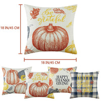 GARVEE Federe in piuma 45x45 cm, decorazione autunnale, in poliestere, con cerniera, set da 4 pezzi, soggiorno, camera da letto, Ringraziamento