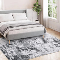Tappeto moderno astratto per soggiorno Garvee 200x290 cm, lavabile, antiscivolo, grigio bianco