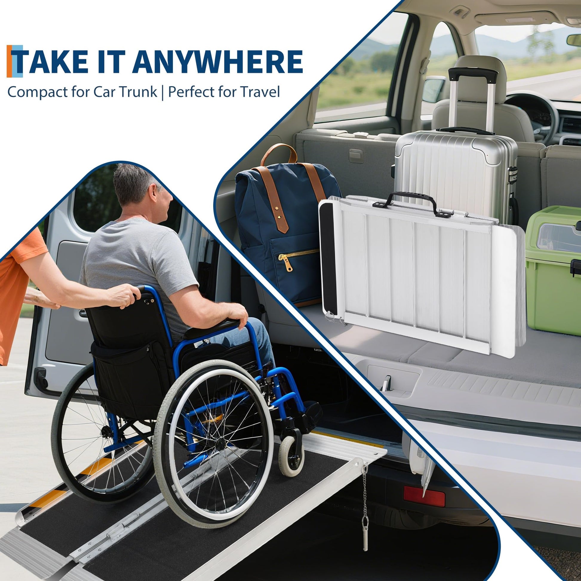 Rampa per sedia a rotelle in alluminio Garvee da 2 piedi: rampa portatile leggera per gradini, soglie delle porte e auto con capacità di 600 libbre, ideale per sedie a rotelle, deambulatori e passeggini