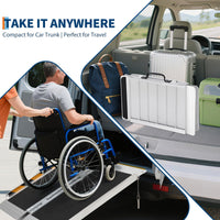 Rampa per sedile con rotelle in alluminio Garvee da 4 piedi: Rampa versatile per ogni giorno in gradini più alti e installazioni di auto con capacità di carico di 600 libbre, fissata al sedile a rotelle e scooter