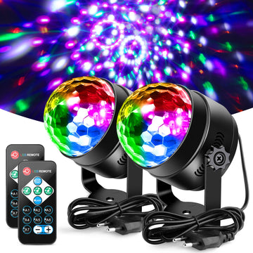 Garvee 2er Pack LED Tanzraumlichtkugel Mit Fernbedienung Für Partys Und Kinder, 7 Farben RGB, Flexibles Stativ, Sicheres Material