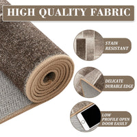 Tappeto Garvee lavabile antiscivolo a pelo corto 80 x 150 cm marrone soggiorno camera da letto