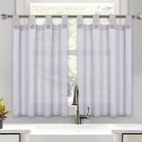 GARVEE Tende da caffè a strati in finto lino, tende da cucina, tende con passanti, tende da finestra, 27x36 pollici, grigio - Grigio