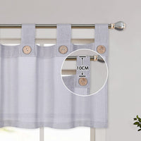Tende in finto lino GARVEE, stile rustico, filtranti la luce e facili da pulire, 27x45 pollici, grigio, per camera da letto e soggiorno