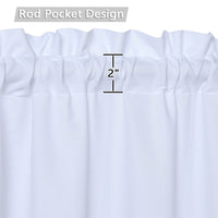 Tende da cucina impermeabili Garvee con trama in rilievo, tende corte color caffè per finestre di bagno e cucina, 2x30x30 pollici, bianco