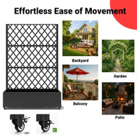 Garvee Schermo per la privacy in metallo con fioriera 72"x47" 3 pannelli con motivo a foglie, resistente alle intemperie, per giardino, terrazza, verde