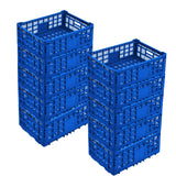Garvee Cassa Latte Pieghevole 52L Heavy-Duty Polipropilene per Garage e Cucina Leggera Impilabile - 10Blu