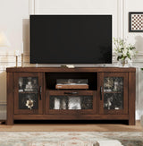 Garvee Mobile TV Rustico Per TV 65" Con Porte Acriliche E Ripiani Regolabili, Legno Ecologico, Soggiorno E Camera, 15.8''D*55''W*22.8''H, Rovere - Rustic Brown