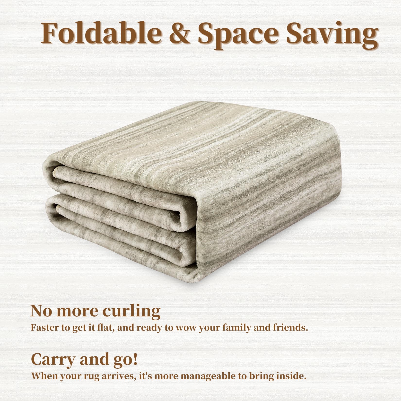 Tappeto a pelo corto Garvee 160x230cm, lavabile, beige, moderno, antiscivolo, per soggiorno, camera da letto, sala da pranzo