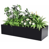Garvee Grande Fioriera in Metallo 129,5x45,7x30,5 cm - Acciaio Robusto, Montaggio a Scatto, Letto da Giardino Elevato Nero