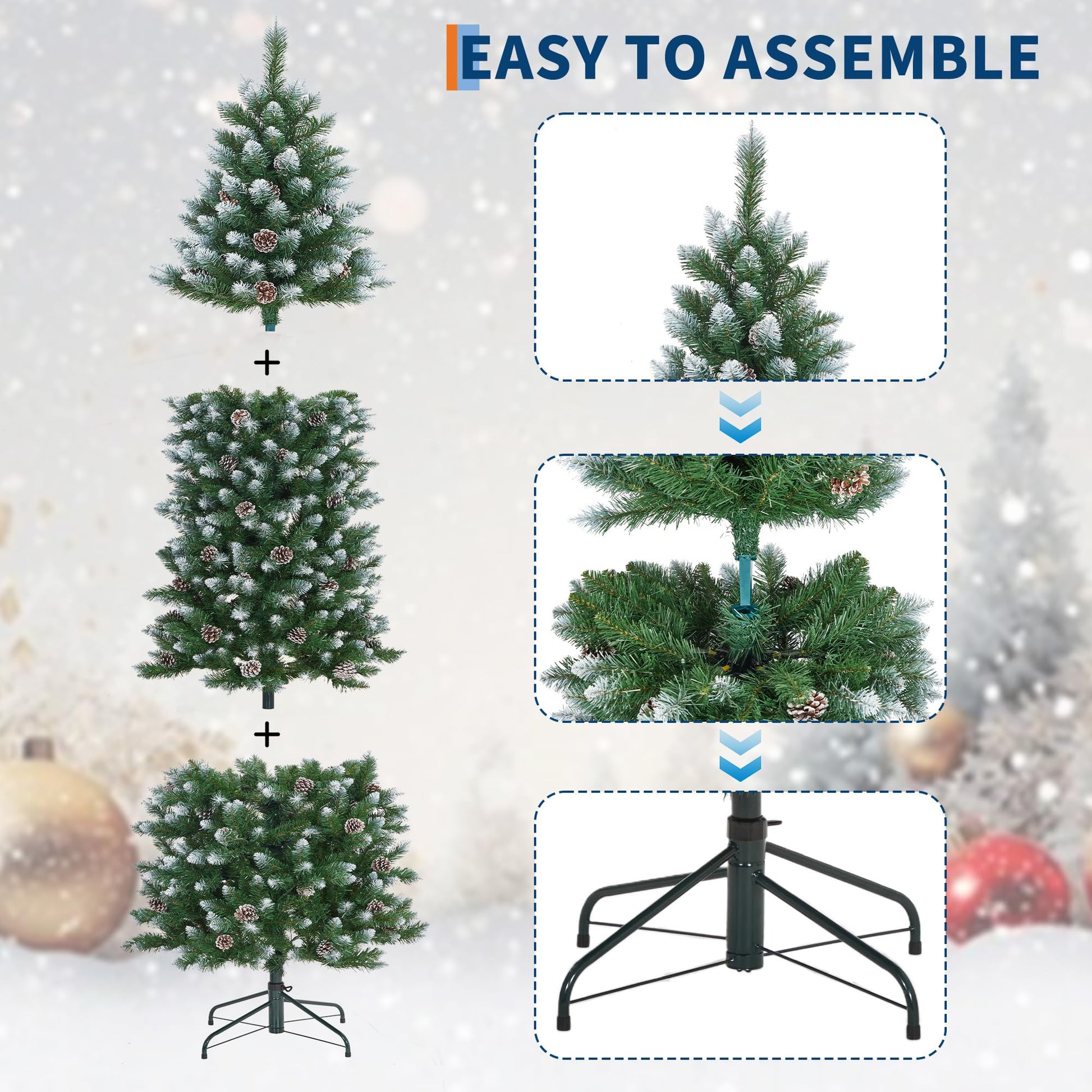 Albero di Natale Artificiale Garvee 182 cm con Supporto Metallico e Borsa