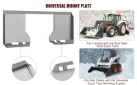 Piastra di montaggio per minipala Garvee da 5/16 pollici in acciaio universale Quick Tach per rimozione neve da trattore 46"x18,5" Protezione antiruggine