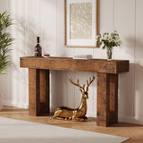 Garvee Tavolo Consolle 160 cm in Legno, Design Rustico, Multiuso per Ingresso e Soggiorno, Colore Rovere, Dimensioni 160 cm - Marrone Rustico