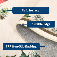 Tappeto natalizio lavabile Garvee con motivo di Babbo Natale per soggiorno, camera da letto, cucina, 200x290 cm, rosso