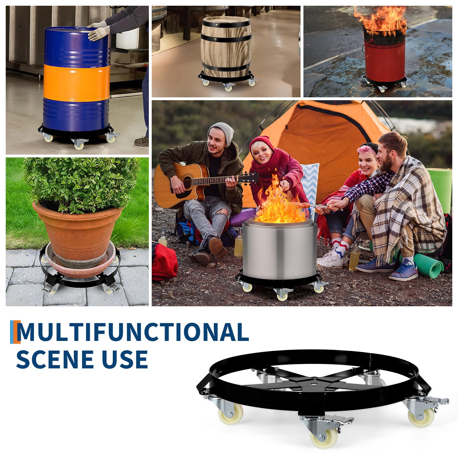 Carrello Portafusti Acciaio Garvee 55 Galloni 1250 libbre - Antiribaltamento per Festa del Papà, Officina