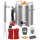 Kit forno di fusione a propano Garvee da 12 kg con crogiolo e pinze per la fusione di oro, argento e alluminio, 1300 °C, alta capacità, materiale isolato