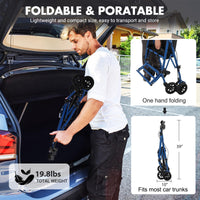 Garvee Rollator pieghevole e leggero per anziani - Con ruote in ferro e telaio triangolare in alluminio per la massima stabilità fino a 150 kg