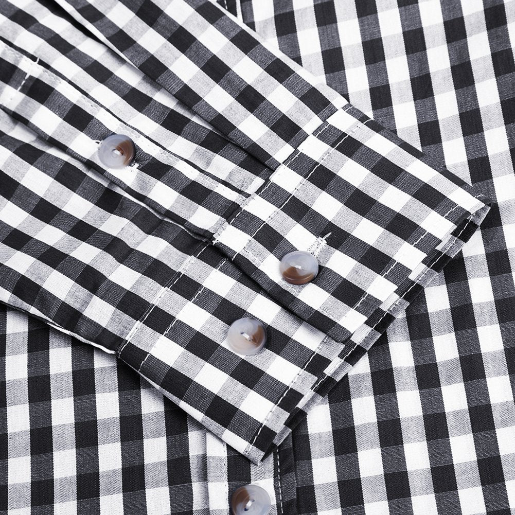 Camicia da uomo Garvee Slim Fit, tradizionale camicia a quadri per l'Oktoberfest, XS-4XL, rosso e blu