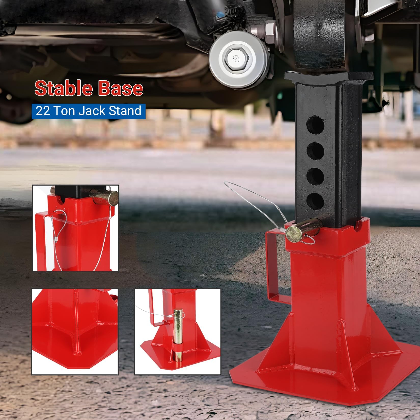 Supporto per cric regolabile Garvee da 22 tonnellate, 13-19", robusta struttura in acciaio per auto e SUV